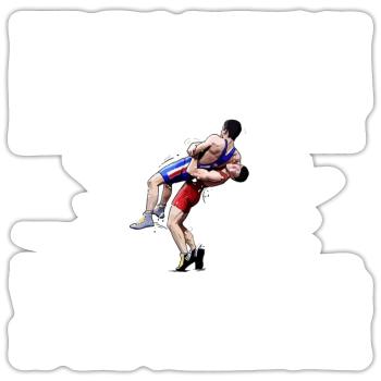 Lutte Lutte Sport Lutte Libre Dicton - Sticker taille S (10 x 10 cm) - blanc mat - Devant