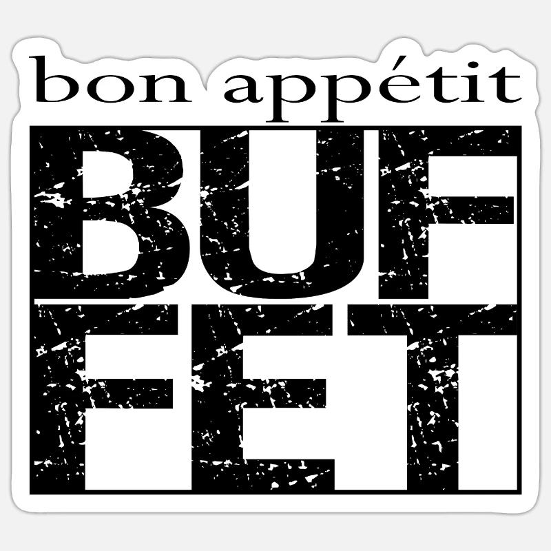 Buffet black Sticker Größe S (10 x 10 cm)