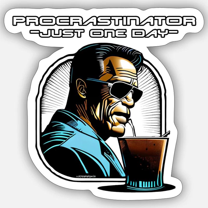 Procrastinator Sticker taille S (10 x 10 cm)