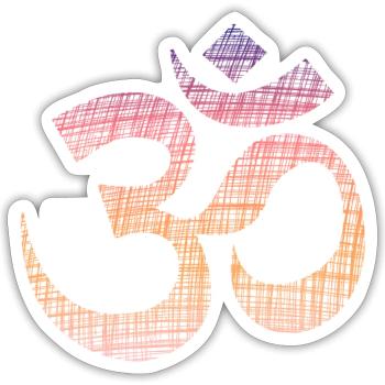 Yoga, Om, Namaste,Vintage - Sticker Größe S (10 x 10 cm) - Mattweiß - Vorne