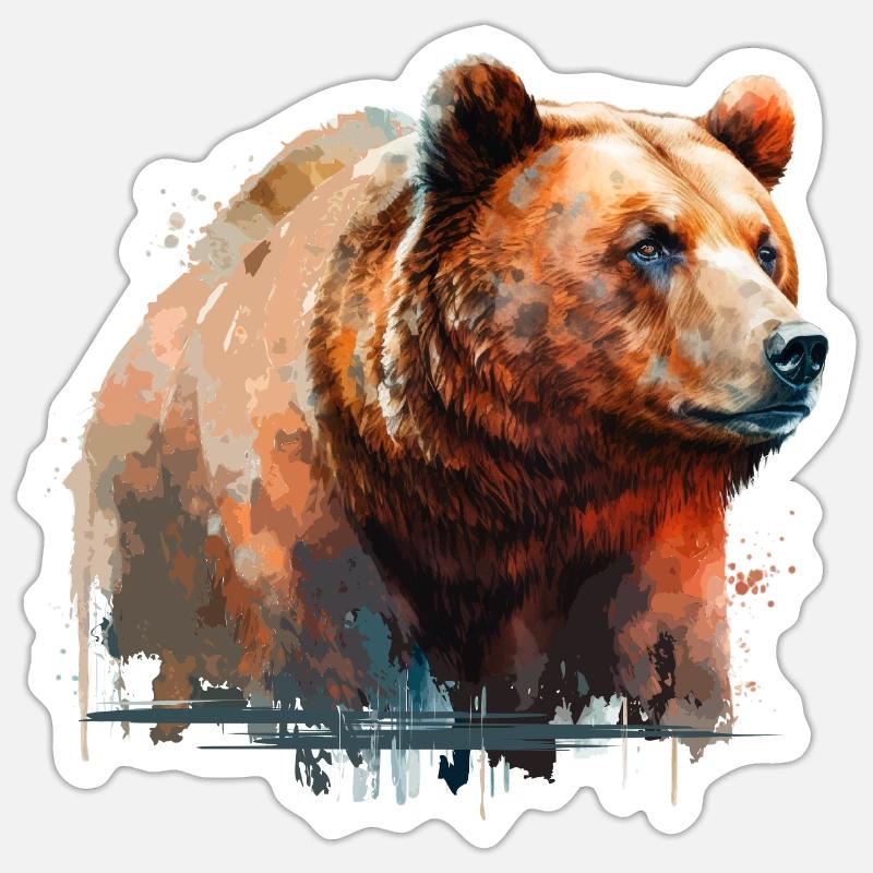 Mighty Bear - Sticker size S (10 x 10 cm) - white matte