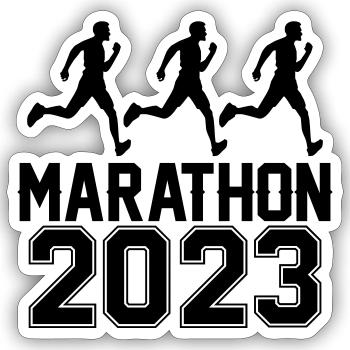 Marathon 2023 - Sticker Größe S (10 x 10 cm) - Mattweiß - Vorne
