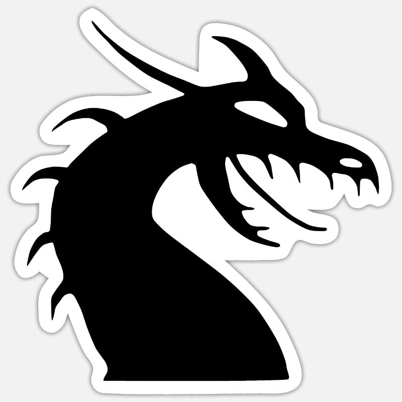 Dragon Head Silhouette Sticker size S (10 x 10 cm)