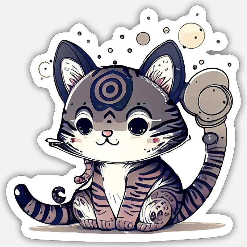 Design de chat super mignon. Sticker taille S (10 x 10 cm)