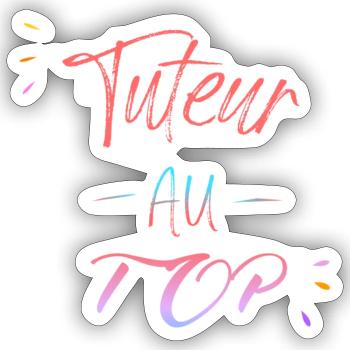 tuteur au top - Sticker taille S (10 x 10 cm) - blanc mat - Devant