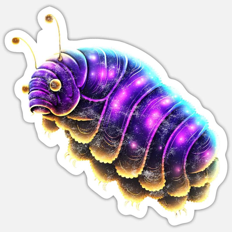 Bärtierchen, Weltall, Tardigrade Kosmos Distressed Sticker Größe S (10 x 10 cm)