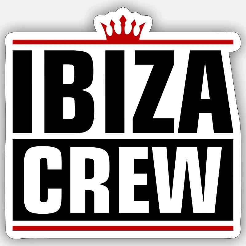 Ibiza Crew - Sticker Größe S (10 x 10 cm) - Mattweiß