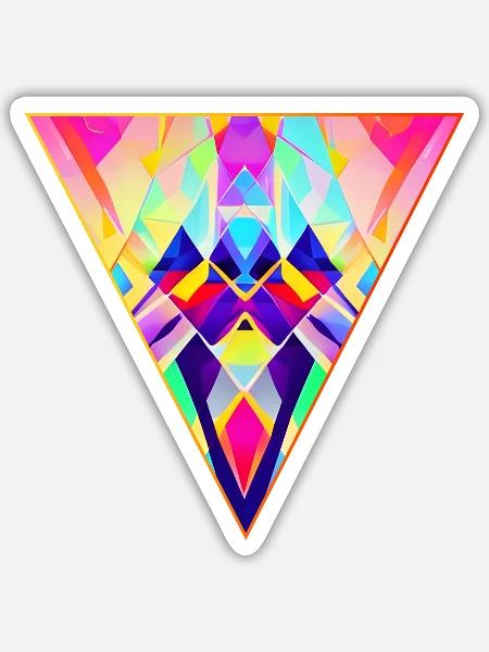 Dreieckige Farben - Sticker Größe S (10 x 10 cm) - Mattweiß