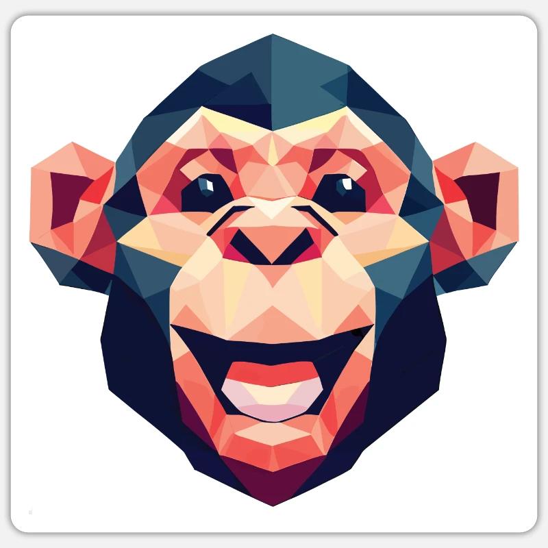 Polygon Monkey Sticker size S (10 x 10 cm)