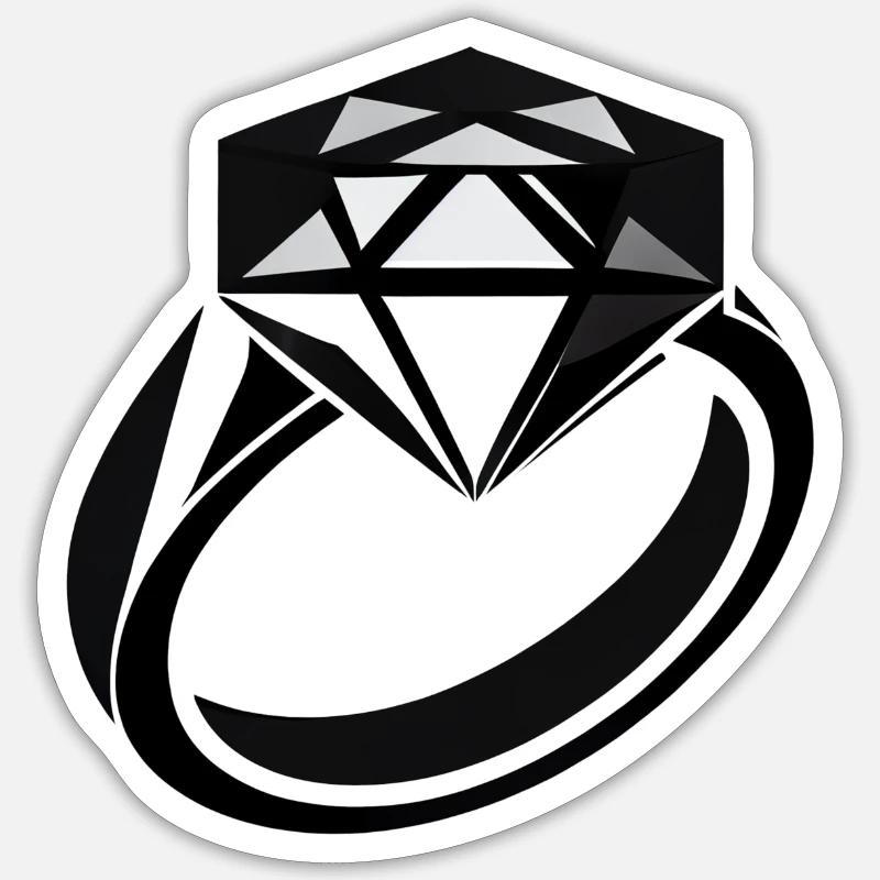 Simple diamond ring for special occasions Sticker size S (10 x 10 cm)