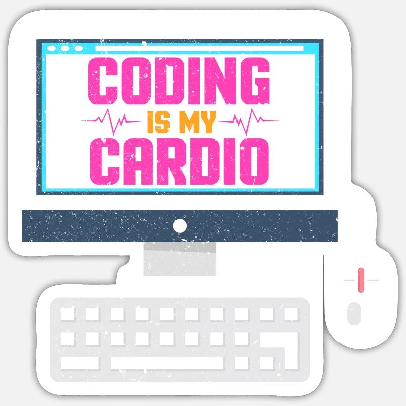 Coding is my cardio Sticker Größe S (10 x 10 cm)
