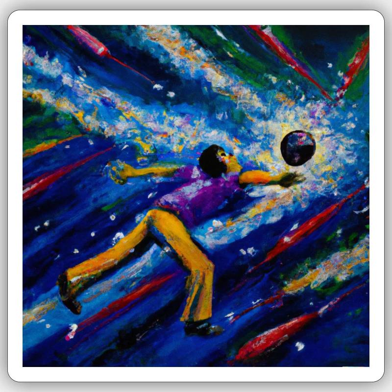 Bowling - Sticker Größe S (10 x 10 cm) - Mattweiß