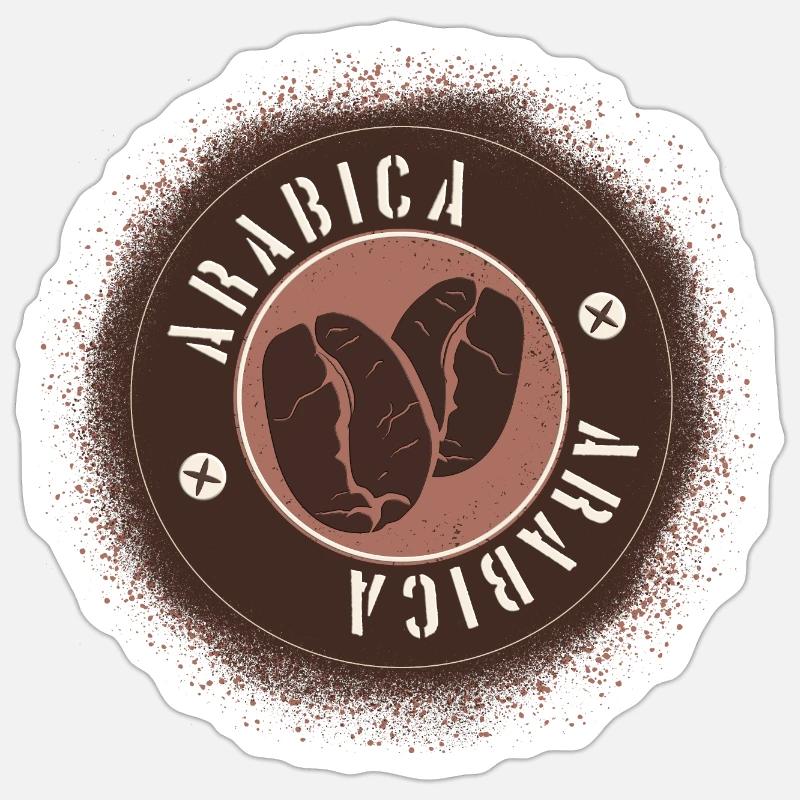 Café Arabica. - Sticker taille S (10 x 10 cm) - blanc mat