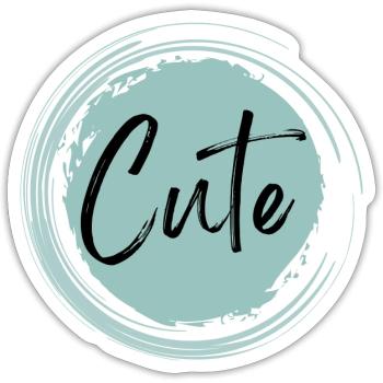Niedlich - Sticker Größe S (10 x 10 cm) - Mattweiß - Vorne