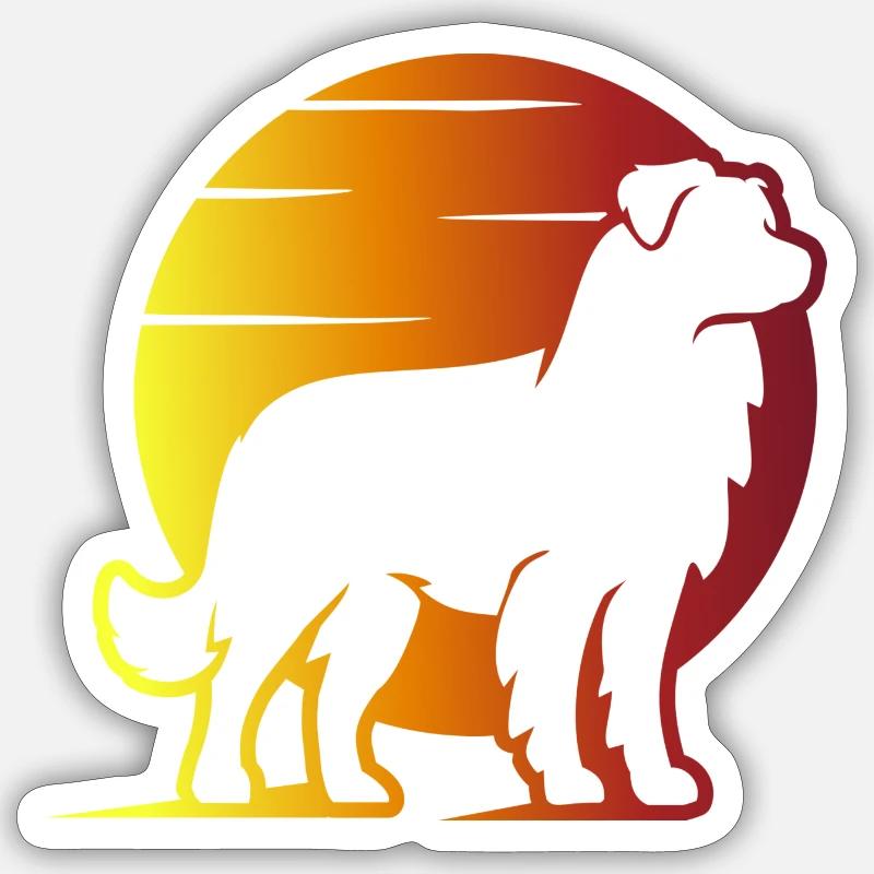 Australian Shepherd Sunrise - Sticker size S (10 x 10 cm) - white matte