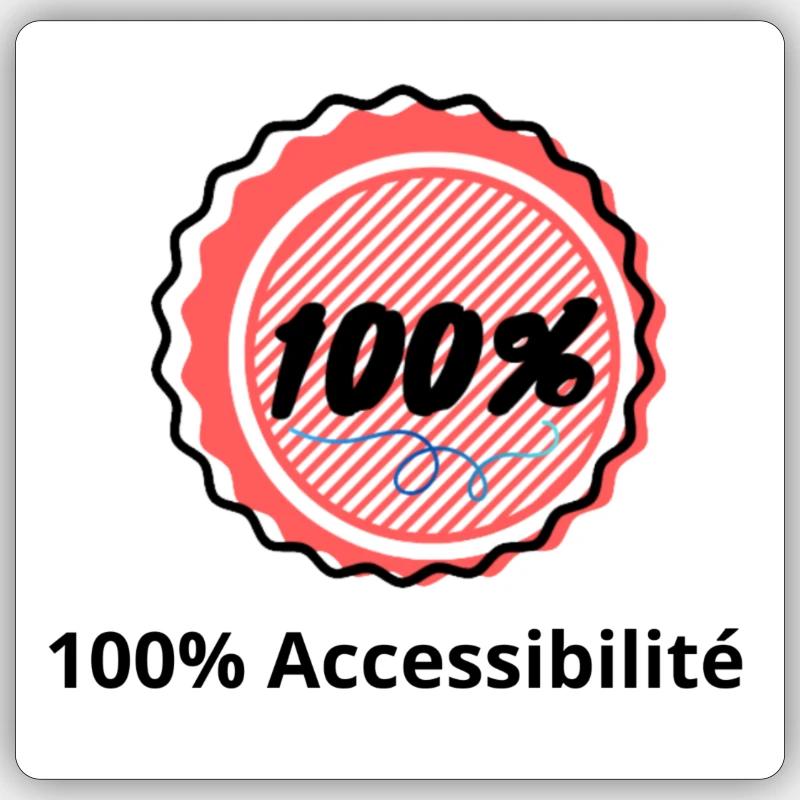 100% Accessibilité Sticker taille S (10 x 10 cm)