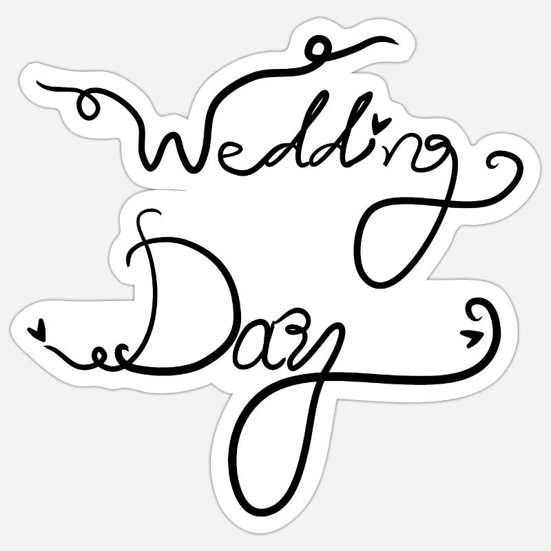 Wedding day text Sticker size S (10 x 10 cm)