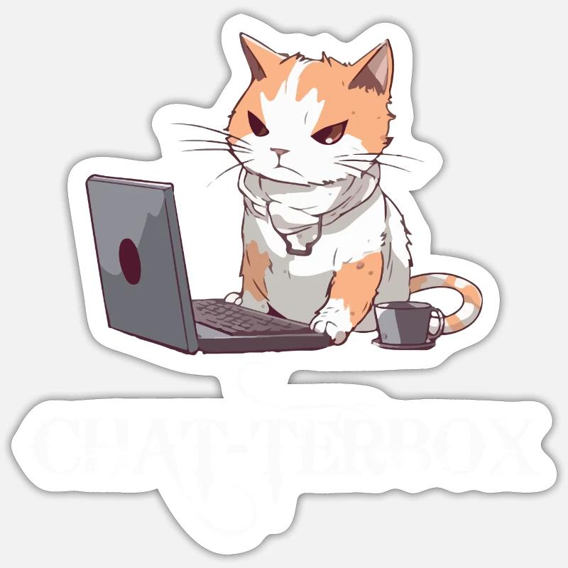 Chat-terbox - Sticker Größe S (10 x 10 cm) - Mattweiß