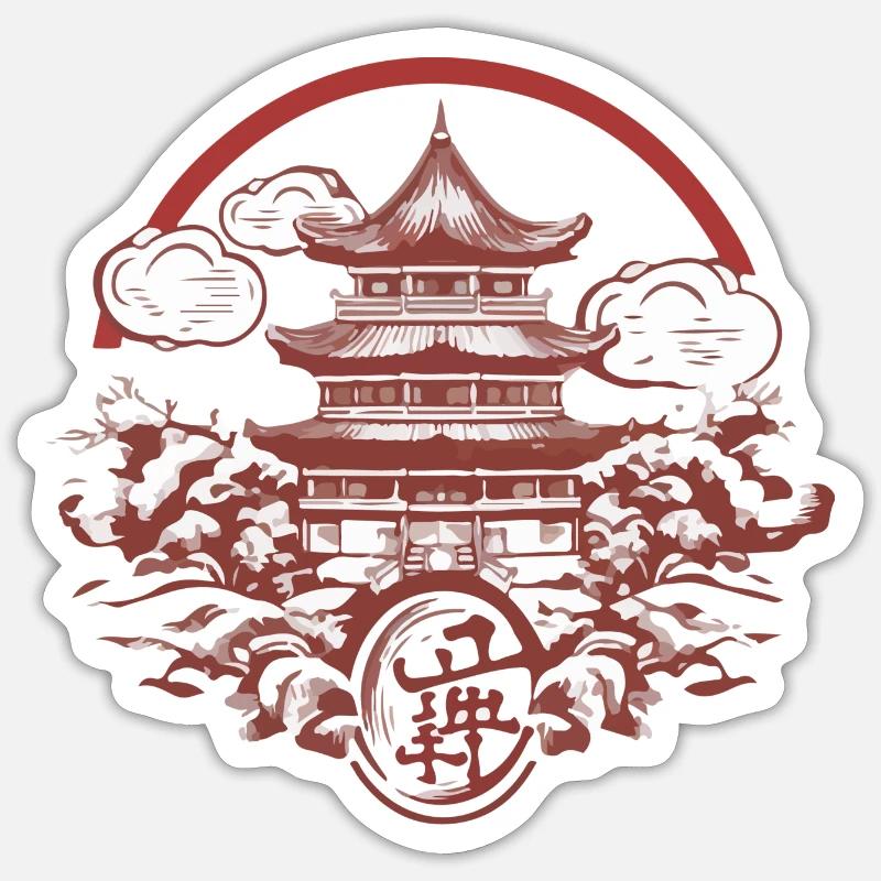 Chinesische Folklore - Sticker Größe S (10 x 10 cm) - Mattweiß