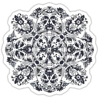 Portugiesisches Mandala - Sticker Größe S (10 x 10 cm) - Mattweiß - Vorne
