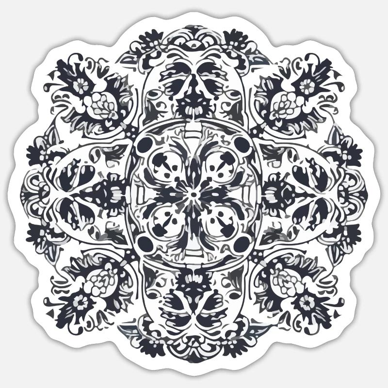 Portugiesisches Mandala Sticker Größe S (10 x 10 cm)