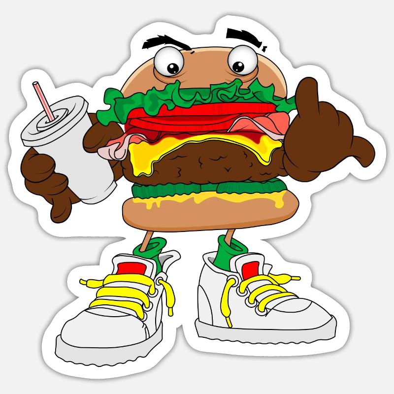 Burger Hamburger Cheeseburger Fast Food Sticker Größe S (10 x 10 cm)