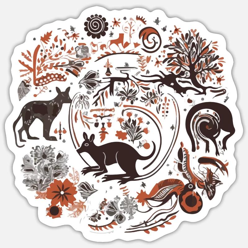 Folklore d'Australie Sticker taille S (10 x 10 cm)