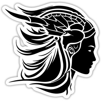 Viking Woman Viking Warrior - Sticker size S (10 x 10 cm) - white matte - Front