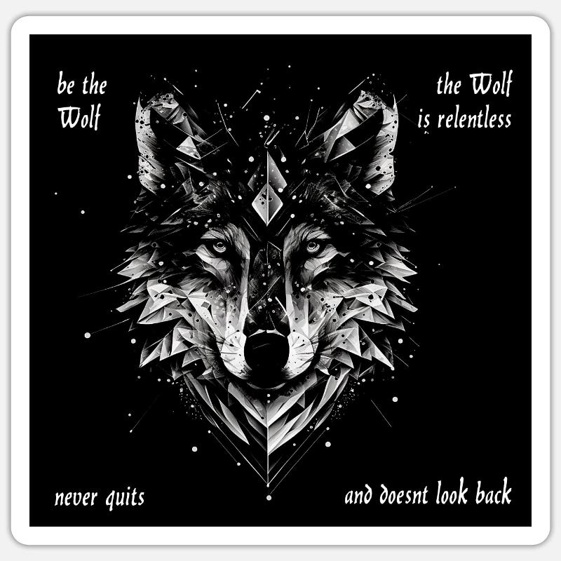 Stärke und Mut: Du bist ein Wolf! Sticker Größe S (10 x 10 cm)