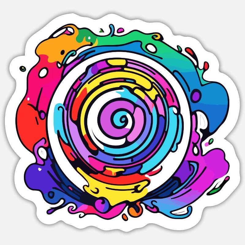 Verspielte Farben - Sticker Größe S (10 x 10 cm) - Mattweiß