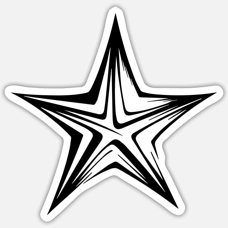 Noble étoile dessinée à la main Sticker taille S (10 x 10 cm)