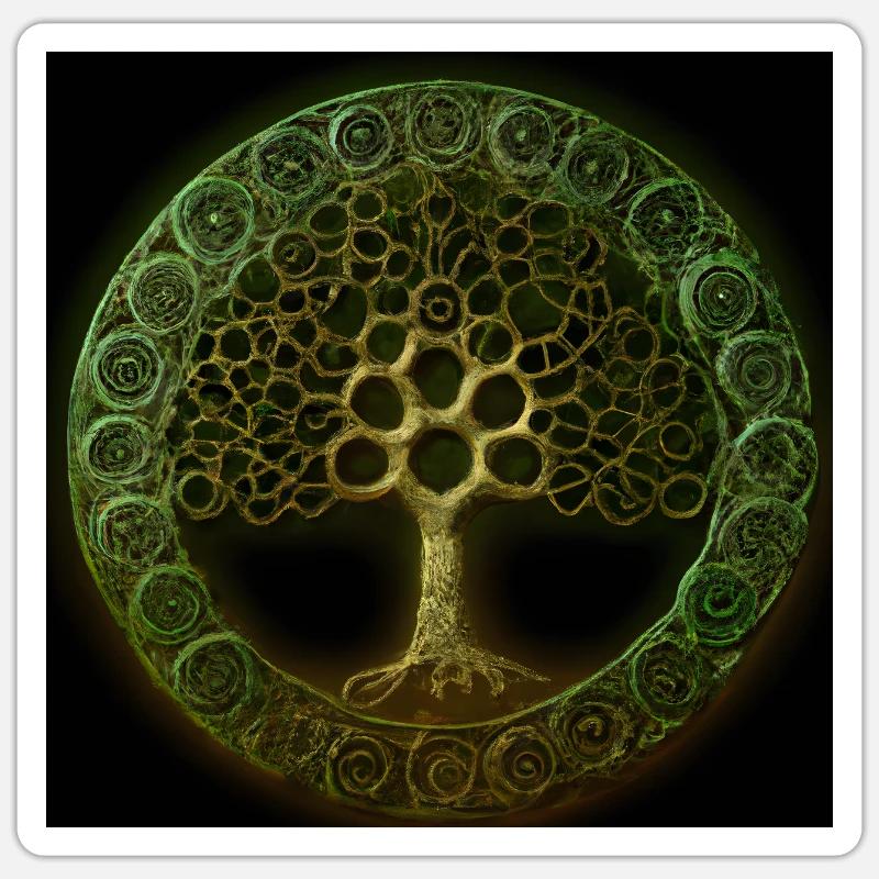 Arbre de vie celtique - Sticker taille S (10 x 10 cm) - blanc mat