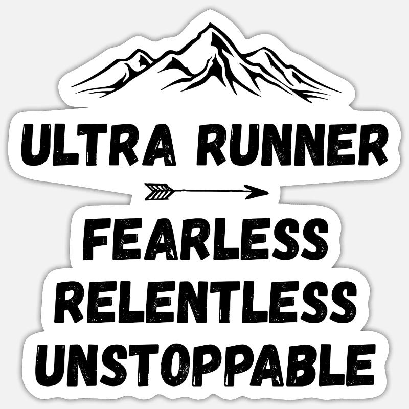 Ultra Runner - Intrépide. Implacable. Imparable. - Sticker taille S (10 x 10 cm) - blanc mat