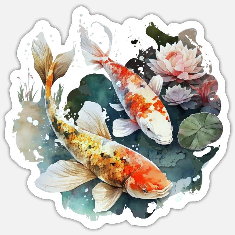 Zauberhafte Kois Sticker Größe S (10 x 10 cm)