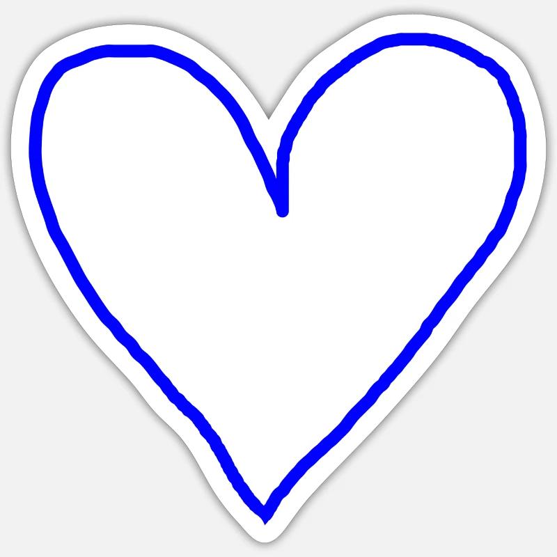 Heart blue gift idea Sticker size S (10 x 10 cm)