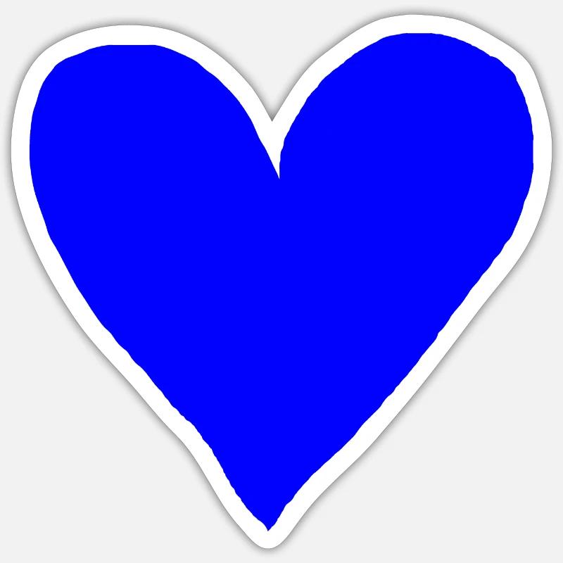 Herz blau Geschenkidee - Sticker Größe S (10 x 10 cm) - Mattweiß