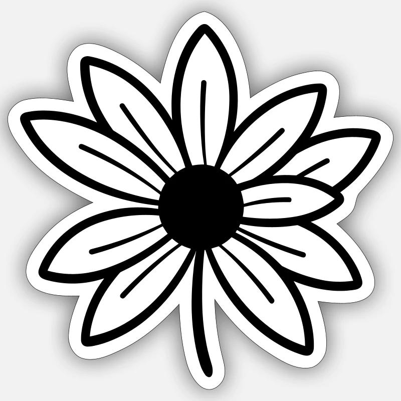 Fleurs - Sticker taille S (10 x 10 cm) - blanc mat