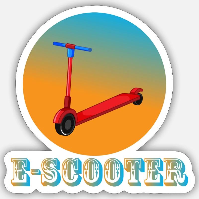 E-Scooter Roller Scooter - Sticker Größe S (10 x 10 cm) - Mattweiß