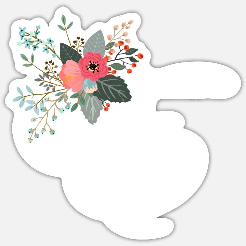 Letter e fleuris Sticker Größe S (10 x 10 cm)