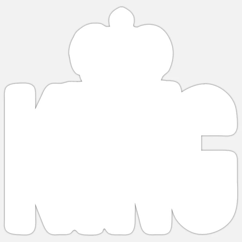 King - Sticker taille S (10 x 10 cm) - blanc mat