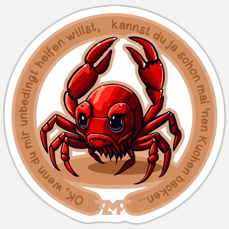 Wenn Helfen - Dann Kuchen Backen 5000 - DIGITAL - Sticker Größe S (10 x 10 cm) - Mattweiß