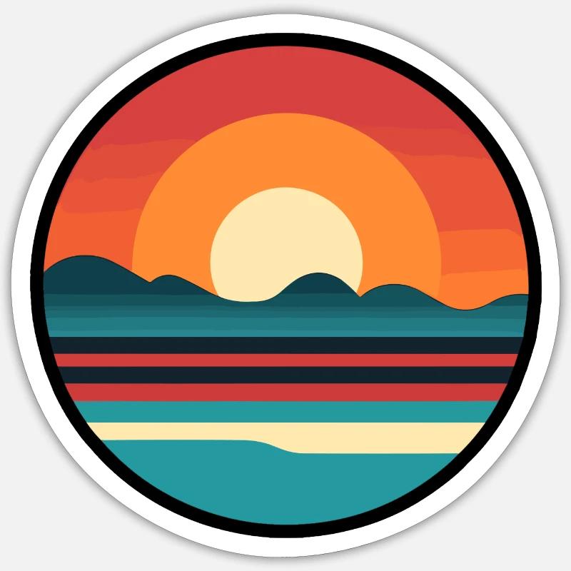 Coucher de soleil Sticker taille S (10 x 10 cm)