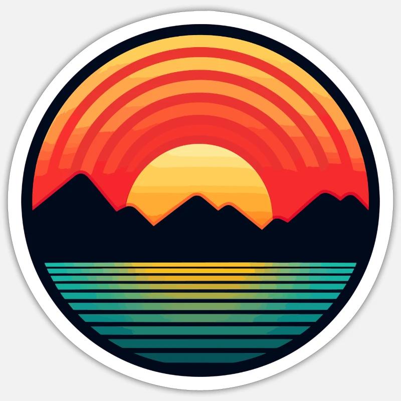 Coucher de soleil Sticker taille S (10 x 10 cm)
