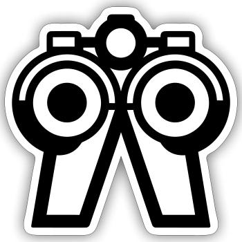 binoculars - Sticker size S (10 x 10 cm) - white matte - Front