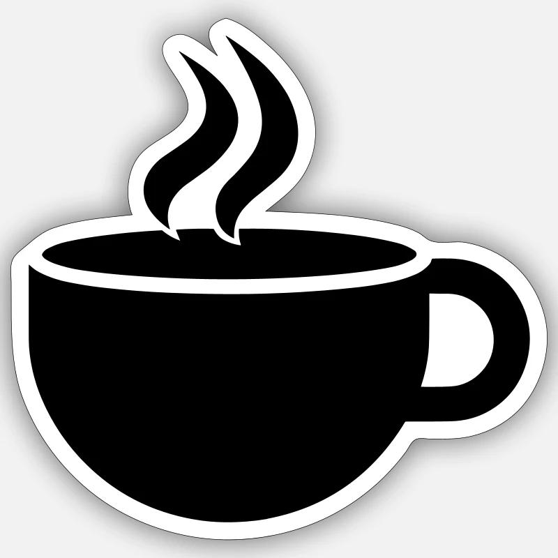 Kaffee - Sticker Größe S (10 x 10 cm) - Mattweiß