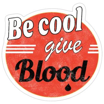 Be cool, give Blood! vintage - Sticker Größe S (10 x 10 cm) - Mattweiß - Vorne