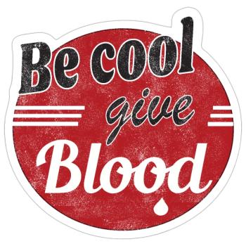 Be cool, give Blood! vintage - Sticker Größe S (10 x 10 cm) - Mattweiß - Vorne