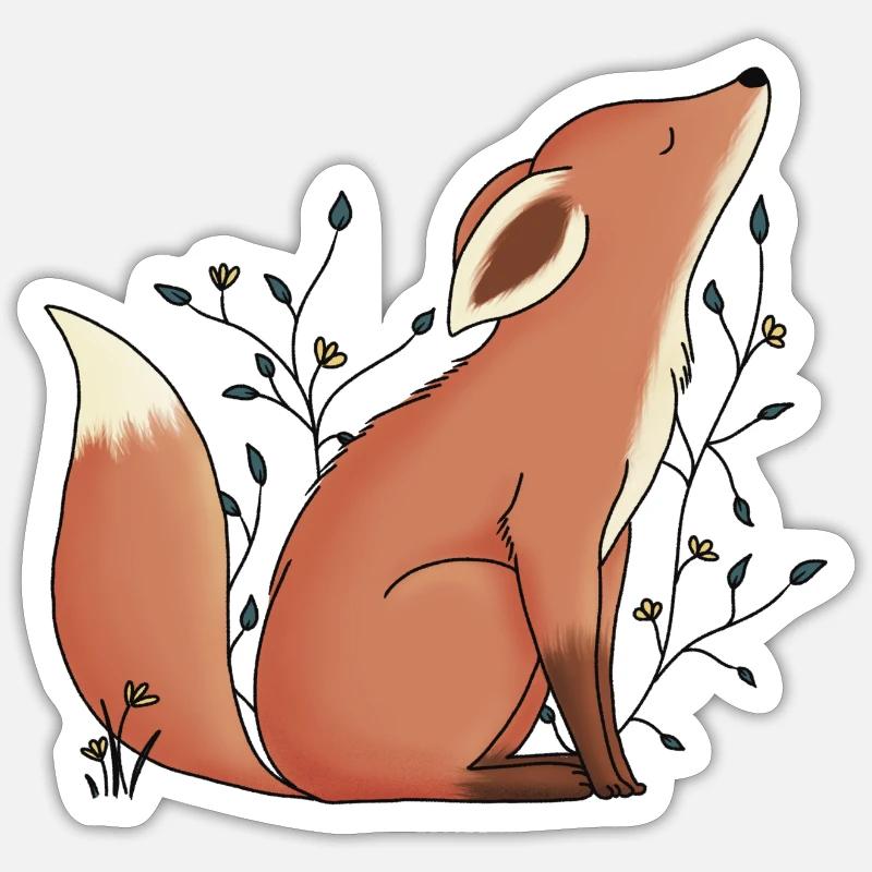 Fuchs Fredy - Sticker Größe S (10 x 10 cm) - Mattweiß