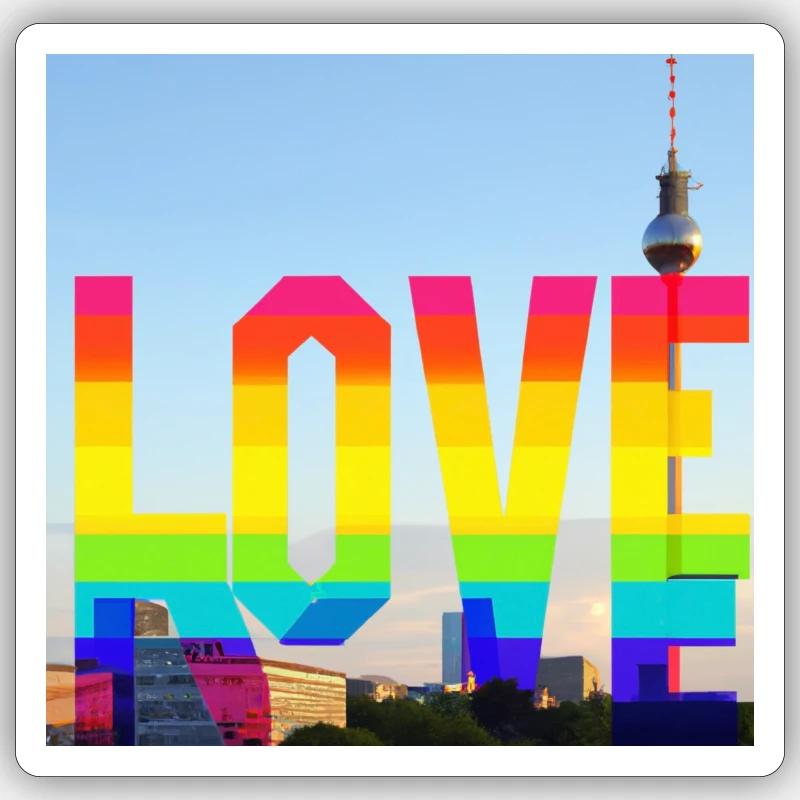 Ich LIEBE Berlin - Sticker Größe S (10 x 10 cm) - Mattweiß