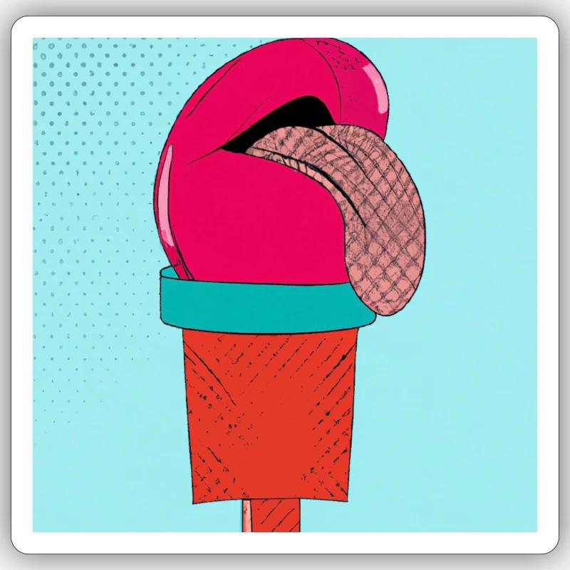 Die Eis-Zunge Sticker Größe S (10 x 10 cm)